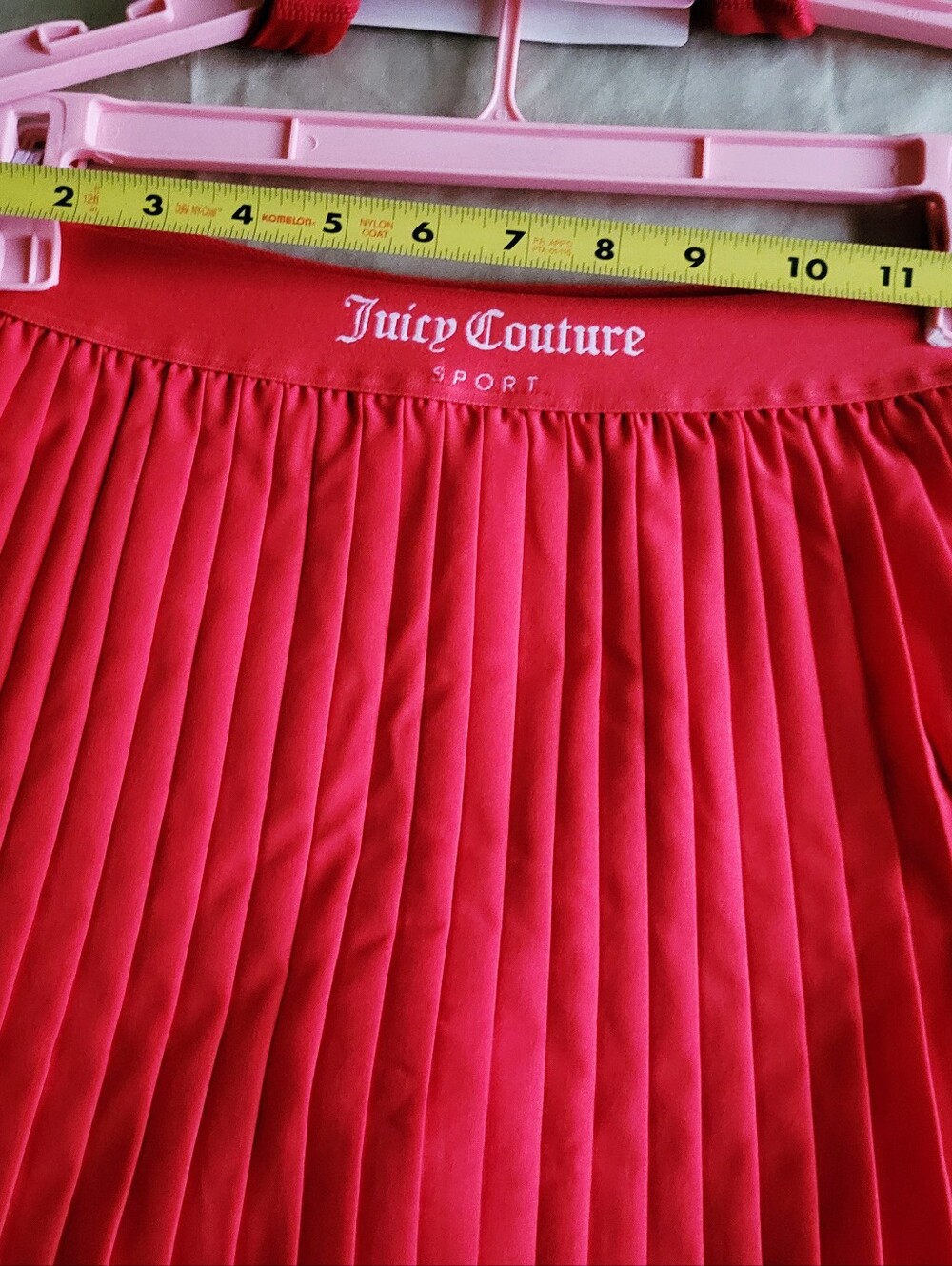 Juicy Couture Sport 2-Pc Red Set Pleated Skort & Bra Size M Tennis & Activewear - Picture 6 of 8